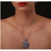 Image 3 : 14KT White Gold 12.68ctw Tanzanite and Diamond Pendant With Chain