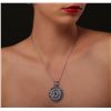 Image 4 : 14KT White Gold 12.68ctw Tanzanite and Diamond Pendant With Chain