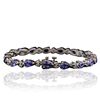 Image 2 : 14KT White Gold 7.14ctw Tanzanite and Diamond Bracelet