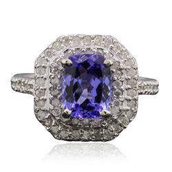 14KT White Gold 1.75ct Tanzanite and Diamond Ring