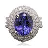 Image 1 : 14KT White Gold 5.76ct Tanzanite and Diamond Ring