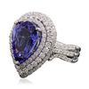 Image 2 : 14KT White Gold 5.76ct Tanzanite and Diamond Ring