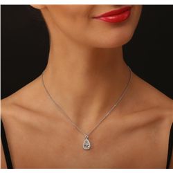 18KT White Gold 2.34ctw Diamond Pendant With Chain With Chain