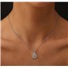 Image 2 : 18KT White Gold 2.34ctw Diamond Pendant With Chain With Chain