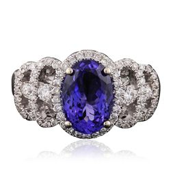 18KT White Gold 2.15ct Tanzanite and Diamond Ring