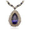 Image 3 : 14KT and 18KT Yellow Gold 23.14ct Tanzanite, Sapphire and Diamond Necklace