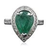 Image 1 : 14KT White Gold 4.01ct Emerald and Diamond Ring