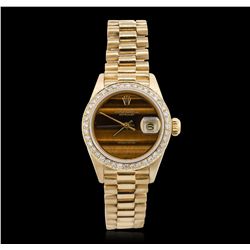 Ladies Rolex 18KT Yellow Gold DateJust Diamond Wristwatch