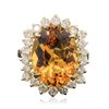 Image 3 : 14KT Yellow Gold 8.45ct Citrine Quartz and Diamond Ring