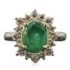 Image 3 : 14KT Yellow Gold 1.84ct Emerald and Diamond Ring