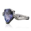 Image 2 : 14KT White Gold 3.88ct Tanzanite and Diamond Ring