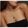 Image 4 : 14KT Yellow Gold 8.61ct Ruby and Diamond Pendant With Chain