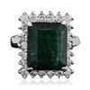 Image 1 : 14KT White Gold 7.86ct Emerald and Diamond Ring