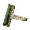 Image 2 : 14KT Yellow Gold 2.75ct Green Tourmaline and Diamond Ring