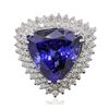 Image 1 : 14KT White Gold GIA Certified 18.78ct Tanzanite and Diamond Ring