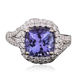 18KT White Gold 3.61ct Tanzanite and Diamond Ring