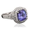 Image 2 : 18KT White Gold 3.61ct Tanzanite and Diamond Ring