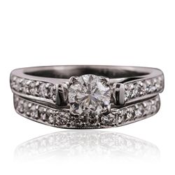 18KT White Gold 1.13ctw Diamond Wedding Set