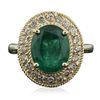 Image 1 : 14KT Yellow Gold 2.75ct Emerald and Diamond Ring