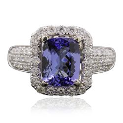 14KT White Gold 2.41ct Tanzanite and Diamond Ring