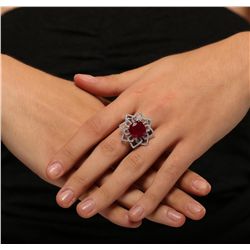 14KT White Gold 11.02ct Ruby and Diamond Ring