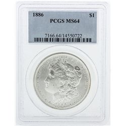1886 PCGS MS64 Morgan Silver Dollar Coin