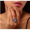 Image 1 : 14KT White Gold 3.76ctw Tanzanite and Diamond Ring