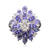 Image 3 : 14KT White Gold 3.76ctw Tanzanite and Diamond Ring