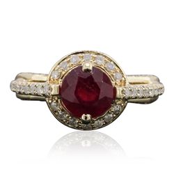 14KT Yellow Gold 1.56ct Ruby and Diamond Ring