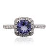 Image 1 : 14KT White Gold 0.92ct Tanzanite and Diamond Ring