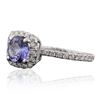 Image 2 : 14KT White Gold 0.92ct Tanzanite and Diamond Ring