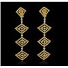 Image 3 : 18KT Two-Tone Gold 5.00ctw Diamond Earrings