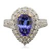 Image 1 : 14KT Two-Tone Gold 4.82ct Tanzanite and Diamond Ring