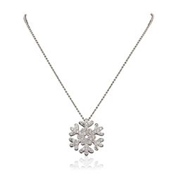 14KT White Gold 1.00ctw Diamond Pendant With Chain