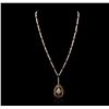 Image 4 : 18KT Two-Tone Gold 6.41ctw Ruby and Diamond Necklace