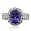 Image 1 : 14KT Two-Tone Gold 3.86ct Tanzanite and Diamond Ring