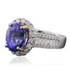 Image 2 : 14KT Two-Tone Gold 3.86ct Tanzanite and Diamond Ring