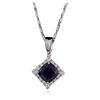 Image 1 : 18KT White Gold 3.18ct Sapphire and Diamond Pendant With Chain