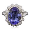 Image 1 : 14KT White Gold 5.08ct Tanzanite and Diamond Ring