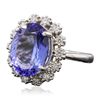 Image 2 : 14KT White Gold 5.08ct Tanzanite and Diamond Ring