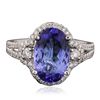 Image 1 : 18KT White Gold 3.59ct Tanzanite and Diamond Ring