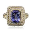 Image 1 : 14KT Yellow Gold 2.72ct Tanzanite and Diamond Ring