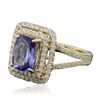 Image 2 : 14KT Yellow Gold 2.72ct Tanzanite and Diamond Ring