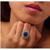Image 1 : 14KT White Gold 6.87ct Tanzanite and Diamond Ring