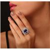 Image 2 : 14KT White Gold 6.87ct Tanzanite and Diamond Ring