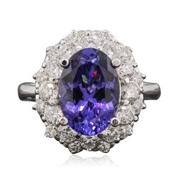 14KT White Gold 5.21ct Tanzanite and Diamond Ring