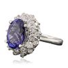 Image 2 : 14KT White Gold 5.21ct Tanzanite and Diamond Ring