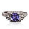 Image 1 : 14KT White Gold 1.37ct Tanzanite and Diamond Ring