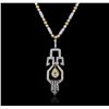 Image 2 : 18KT Two-Tone Gold 4.56ctw Diamond Necklace