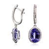 Image 2 : 14KT White Gold 5.44ctw Tanzanite and Diamond Earrings